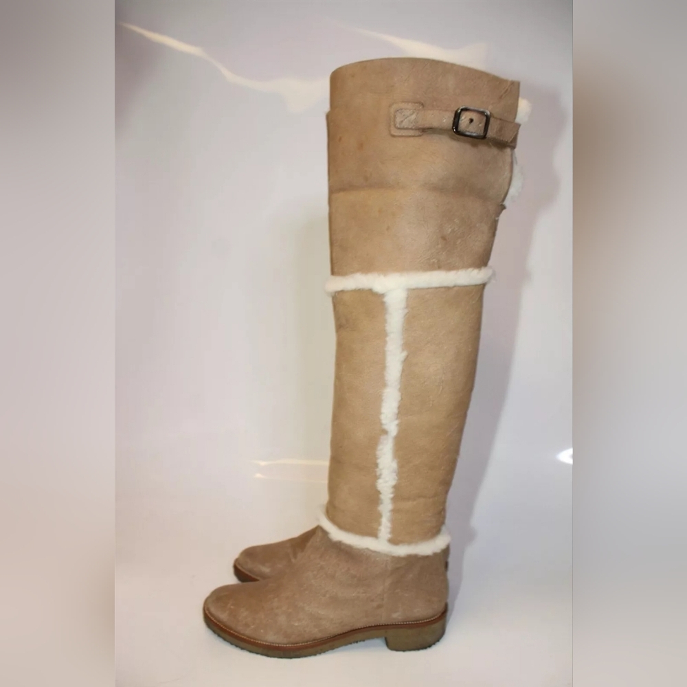 Sale❗Diane von Furstenberg Tamara GENUINE Shearling 8 Sheepskin OTK Boots LUXURY - Picture 4 of 16
